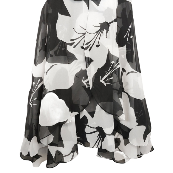 WHBM Layered Chiffon Floral Pleated Flare Dress - Picture 7 of 13